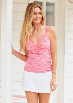 Boca Raton Embroidered Tankini Top