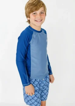 Boys Blue Long Sleeve Rashguard
