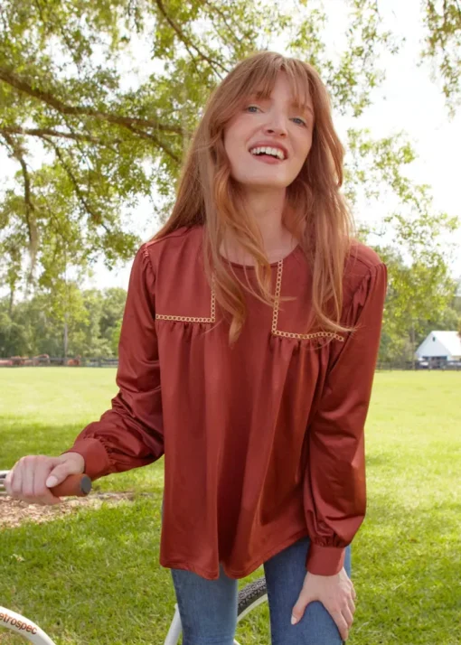 Copper Long Sleeve Top