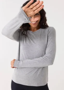 Grey Bamboo Long Sleeve Top