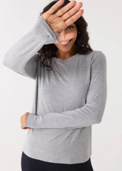 Grey Bamboo Long Sleeve Top