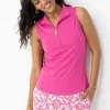 Magenta 1/4 Zip Sleeveless Sport Top