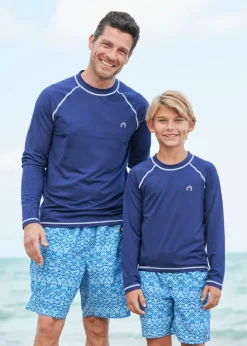 Men's Navy Long Sleeve Cabana Rashguard