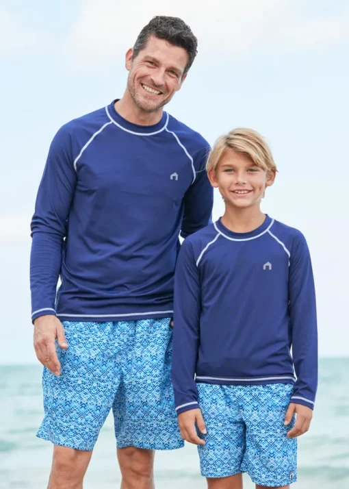 Men's Navy Long Sleeve Cabana Rashguard