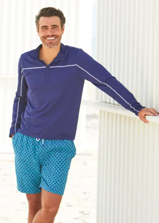 Men's Navy Sport Zip Top