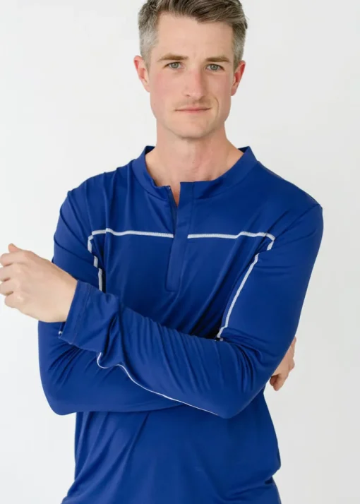 Men's Navy Sport Zip Top