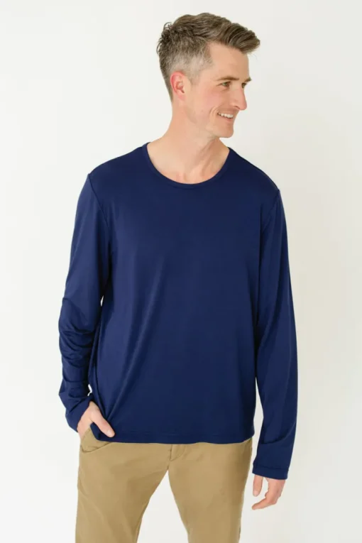 Navy Bamboo Long Sleeve Sun Shirt