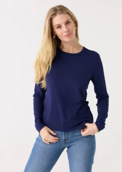 Navy Bamboo Long Sleeve Top