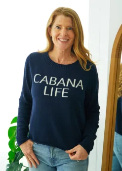 Navy Cabana Life Crewneck Sweater