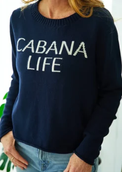 Navy Cabana Life Crewneck Sweater