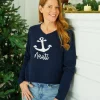 Navy Nauti V-Neck Sweater