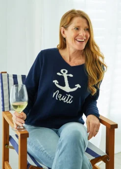 Navy Nauti V-Neck Sweater