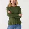 Olive Hi/Lo Bamboo Long Sleeve Top