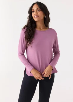 Orchid Hi/Lo Bamboo Long Sleeve Top