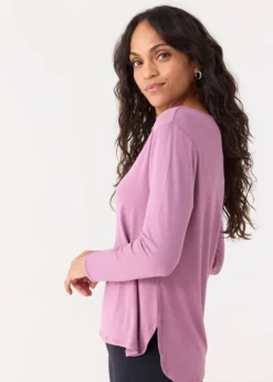 Orchid Hi/Lo Bamboo Long Sleeve Top