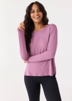 Orchid Hi/Lo Bamboo Long Sleeve Top
