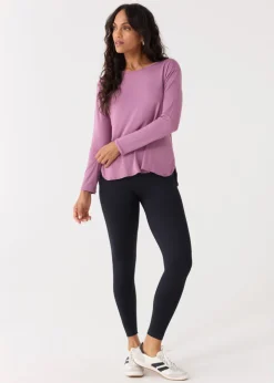 Orchid Hi/Lo Bamboo Long Sleeve Top