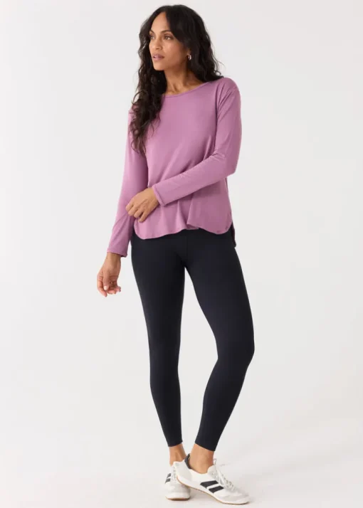 Orchid Hi/Lo Bamboo Long Sleeve Top