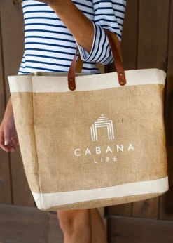 White Cabana Life Logo Jute Bag