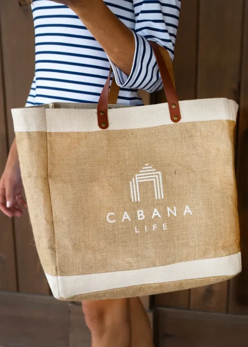 White Cabana Life Logo Jute Bag