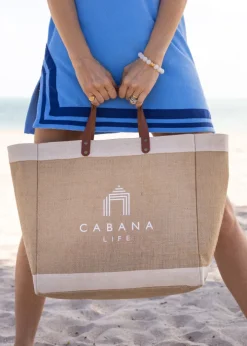 White Cabana Life Logo Jute Bag
